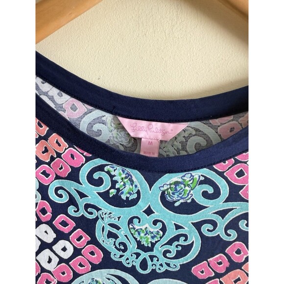 Lilly Pulitzer‎ Dress Womens Medium Blue Robyn Behind the Gate Print Shift Dress - Picture 4 of 4